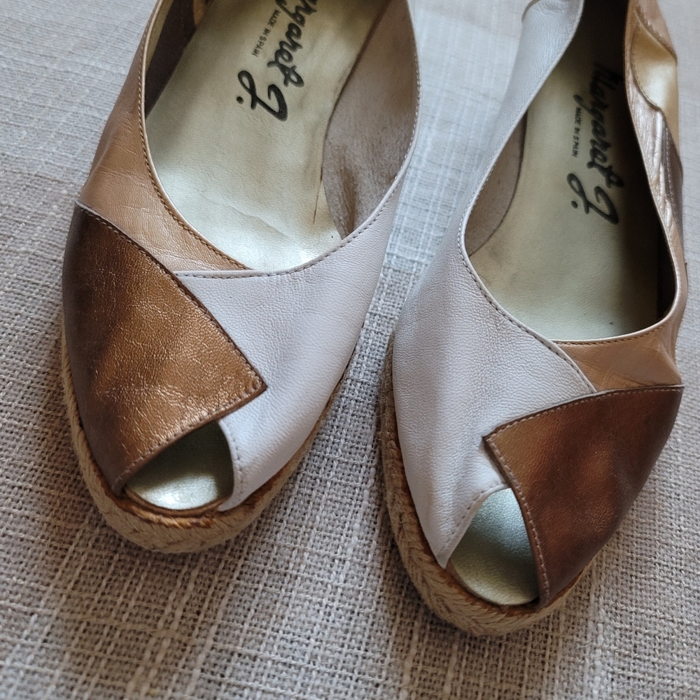 Vintage Patchwork Leather Wedges - image 3